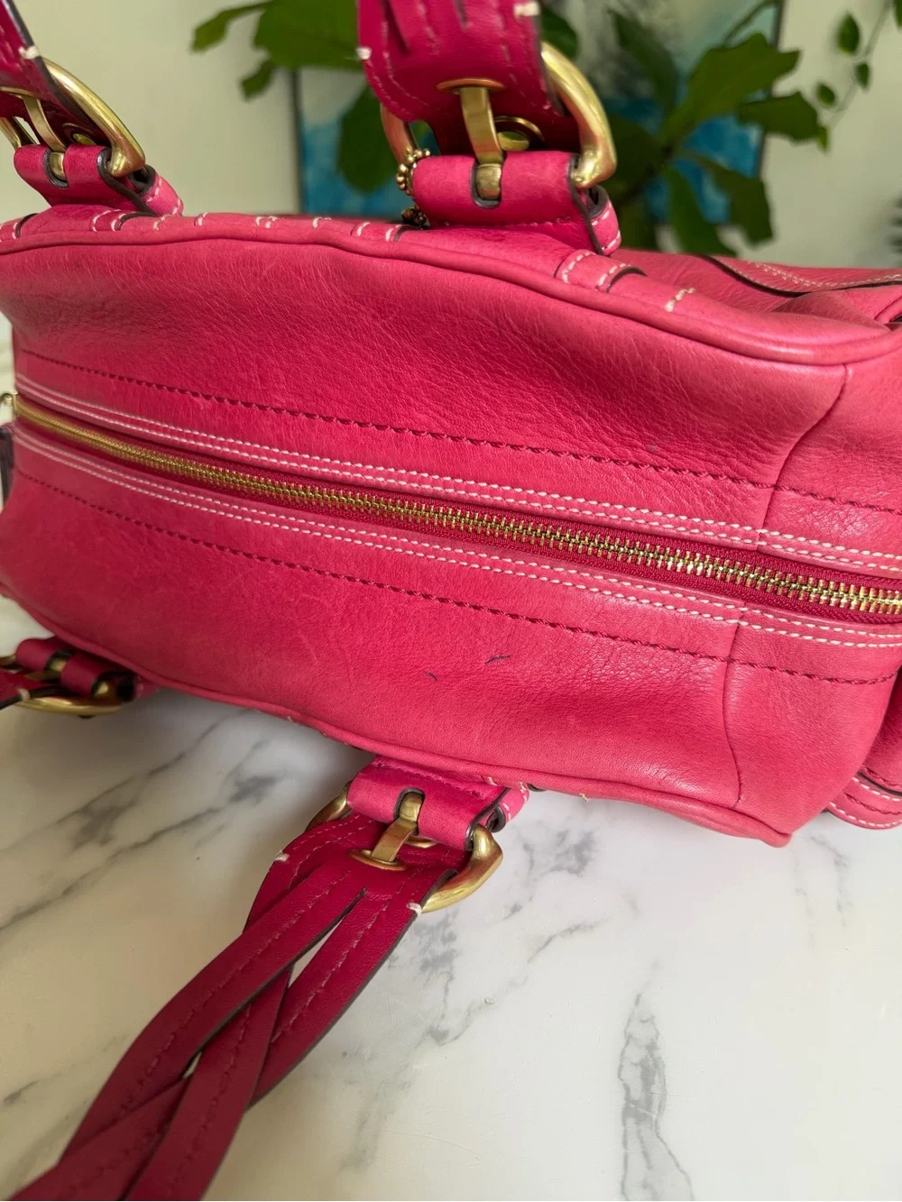 Coach Vintage Y2K Mia Pebbled Leather Satchel with Braided Handles 10048 Pink